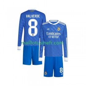 Maillot de Foot Real Madrid Valverde 8 Troisième 2025-26 Manches Longues - Enfant